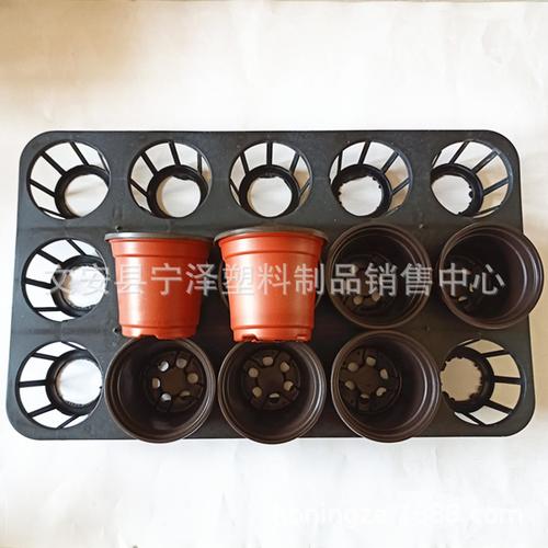 销售塑料蝴蝶兰托盘双色盆托架12孔15孔育苗钵育苗托盘架